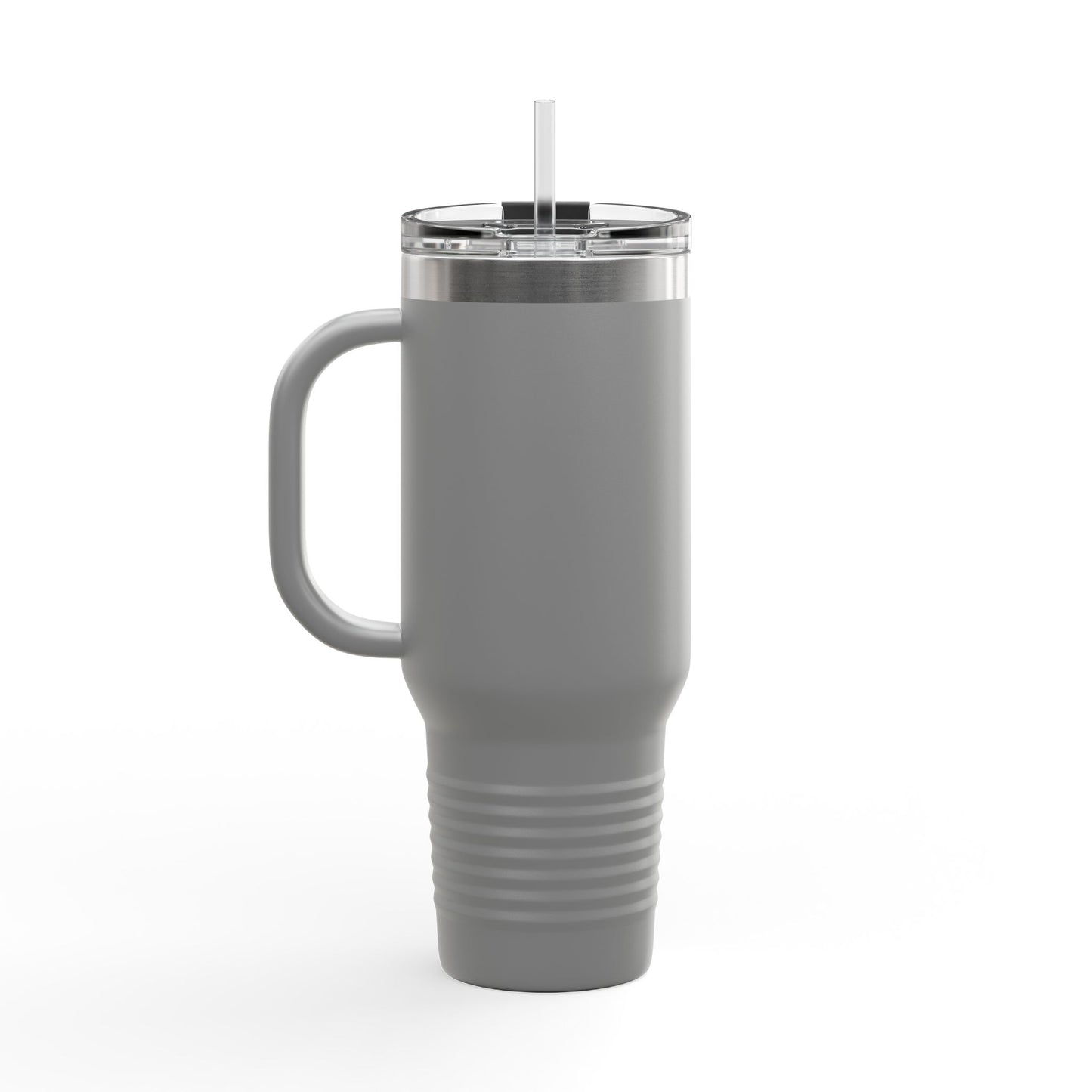 Insulated Travel Mug 40oz – 'in my own lane.' Red Stainless Tumbler with Straw & Handle