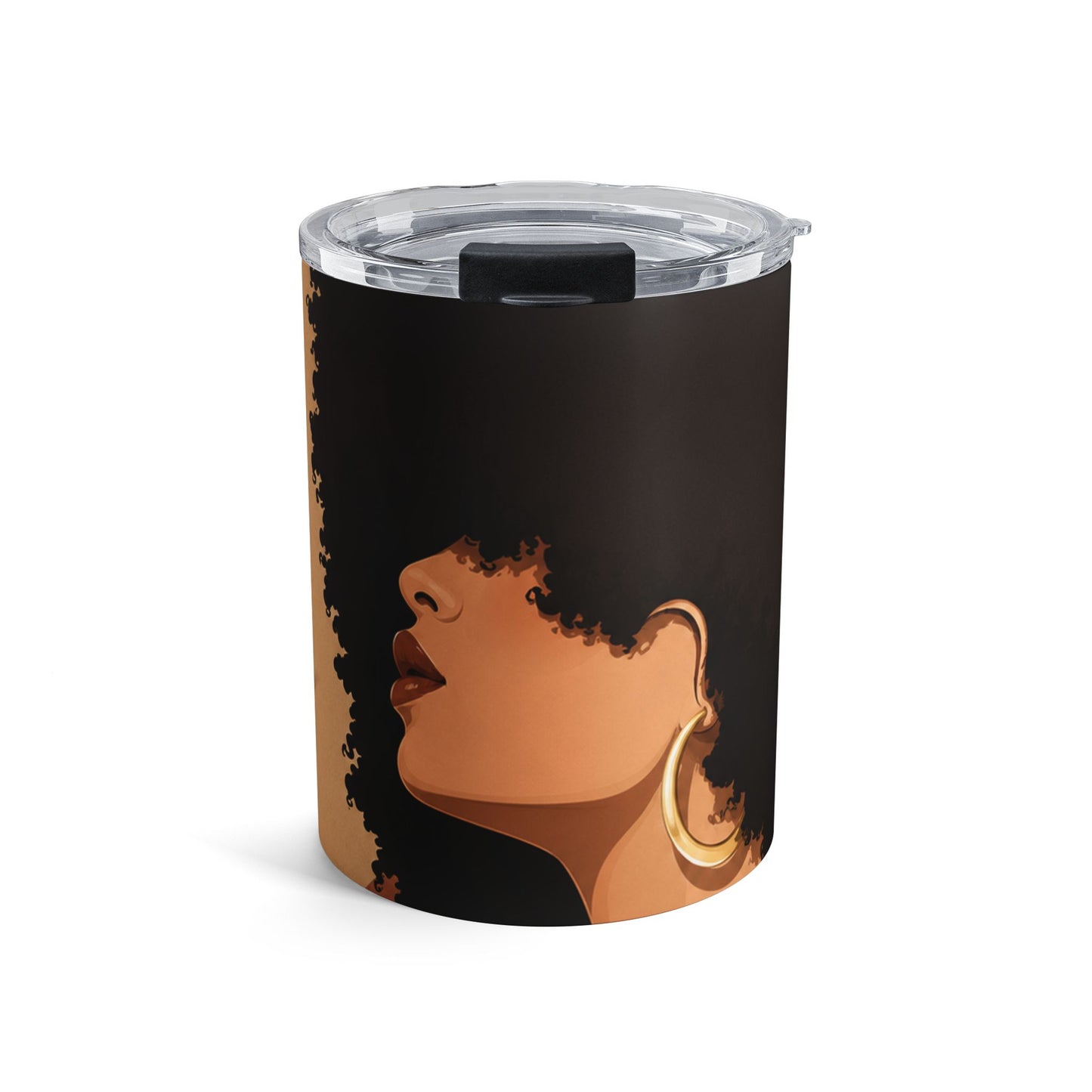 10 oz Art Tumbler — Afrocentric Colorful Portrait Travel Mug