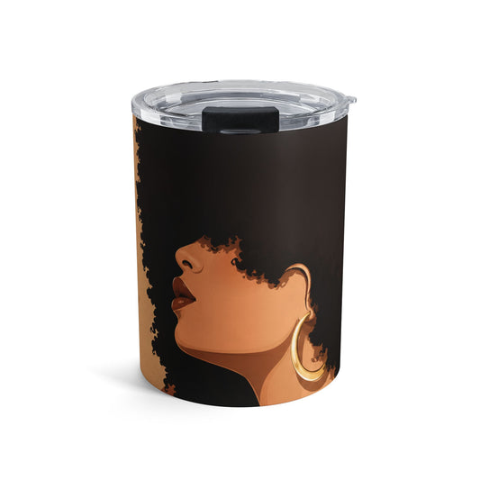 10 oz Art Tumbler — Afrocentric Colorful Portrait Travel Mug