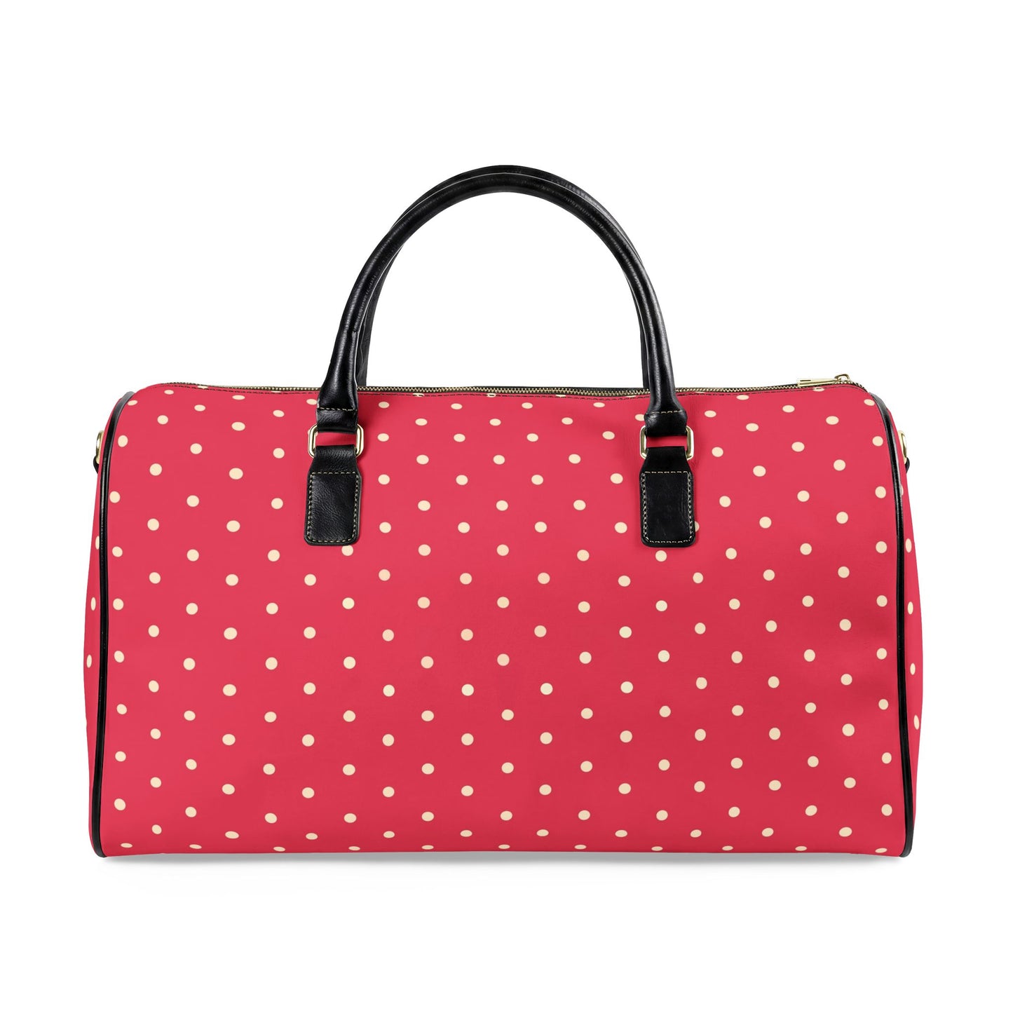 Pink Polka Dot Weekender Bag | Stylish Carry-On Travel Duffel for Women