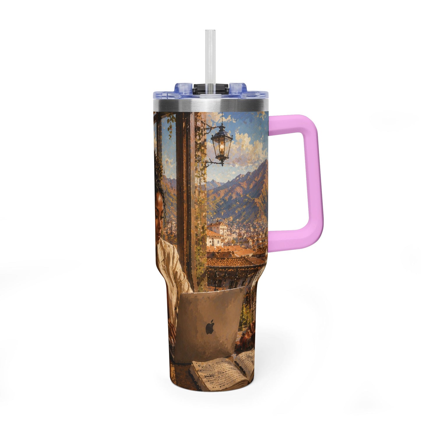 Postcards and Passports 40 oz Stainless Steel Tumbler - Water Bottle