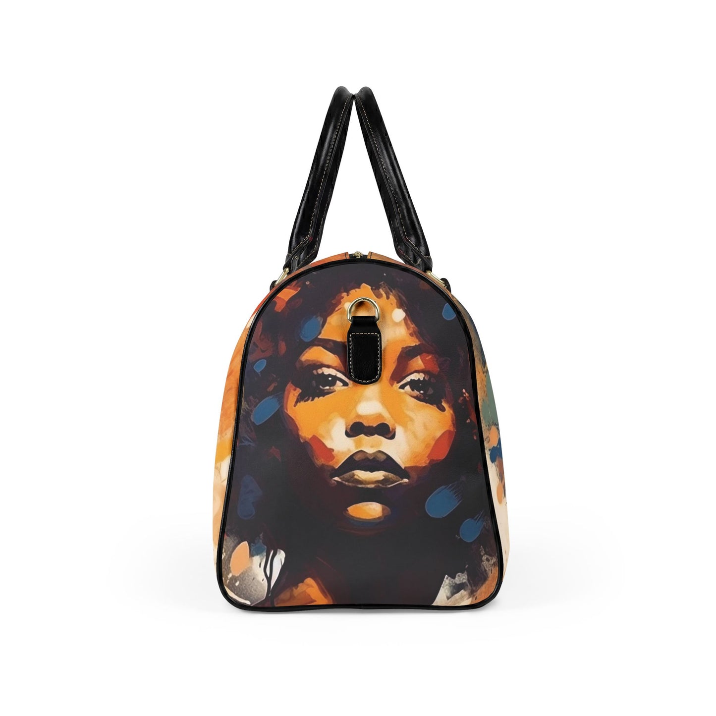 Afro Art Travel Bag | Vegan Leather Weekender Duffel with Statement Print (Carry-On, Gym, Overnight Bag)