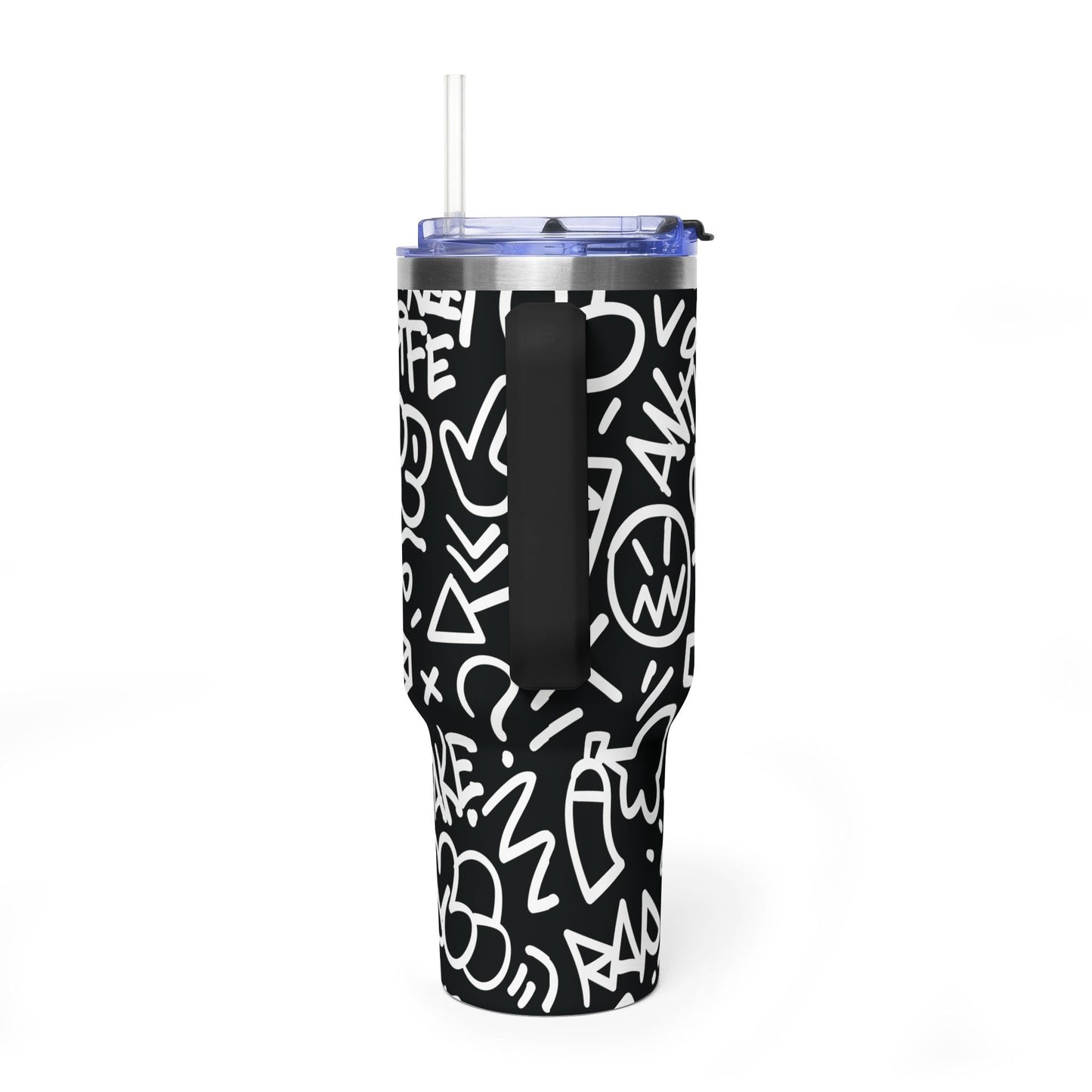 40 oz. Swirl Pattern Thermal Tumbler  Red Retro Abstract Travel Cup