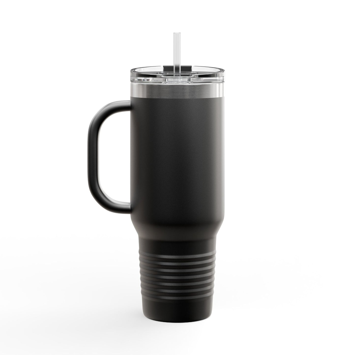 Insulated Travel Mug 40oz – 'in my own lane.' Red Stainless Tumbler with Straw & Handle