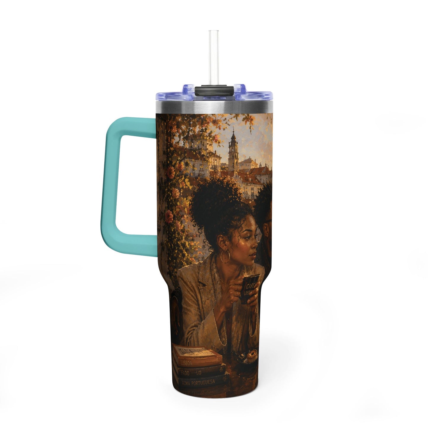 Postcards and Passports 40 oz Stainless Steel Tumbler - Water Bottle