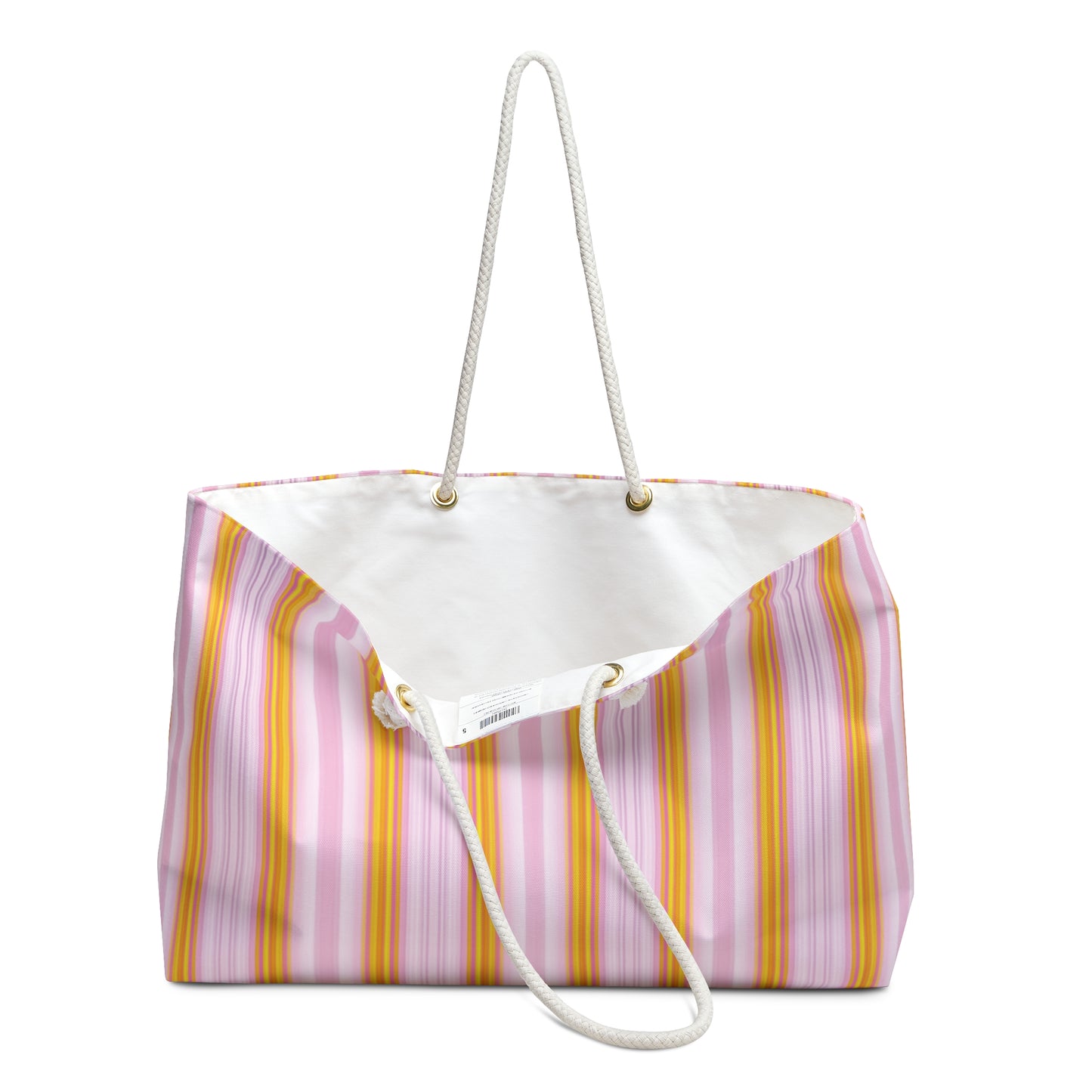 Lilac Striped Weekender Bag – Spacious Travel Tote for Weekend Getaways