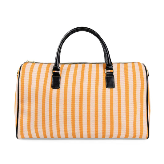 Yellow Striped Travel Bag — Weekend Duffle