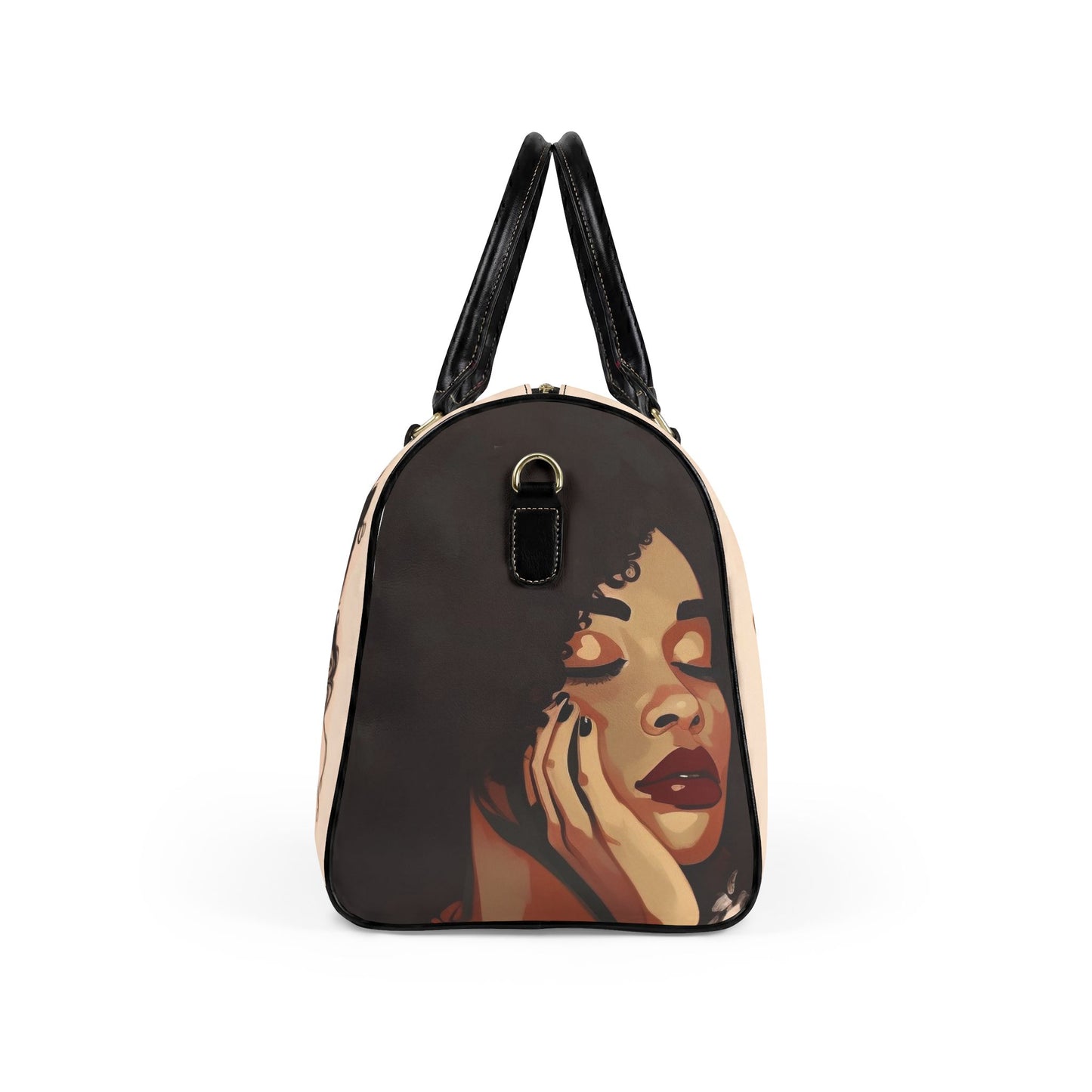 Afro Art Travel Bag | Vegan Leather Weekender Duffel with Statement Print (Carry-On, Gym, Overnight Bag)