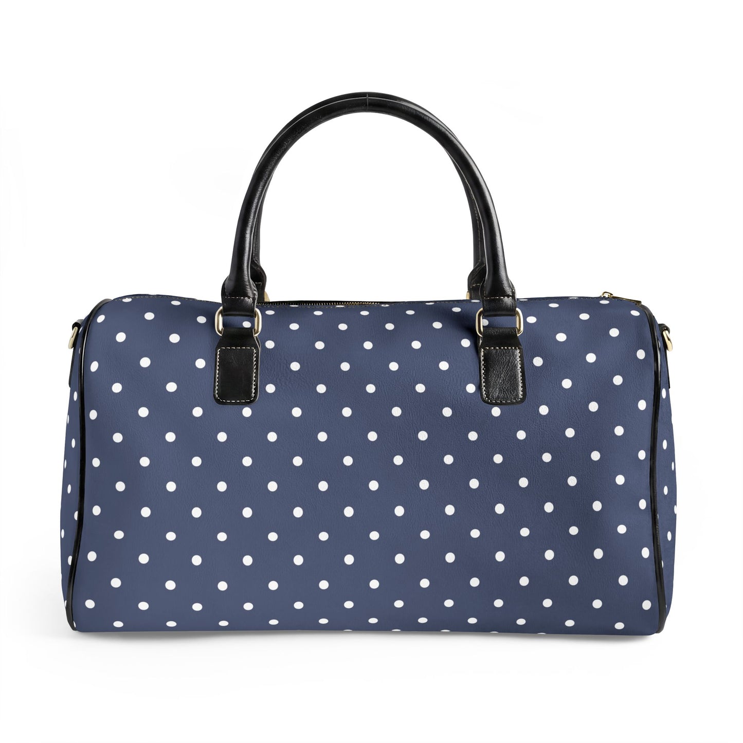 Navy Polka Dot Weekender Bag | Stylish Carry-On Travel Duffel for Women