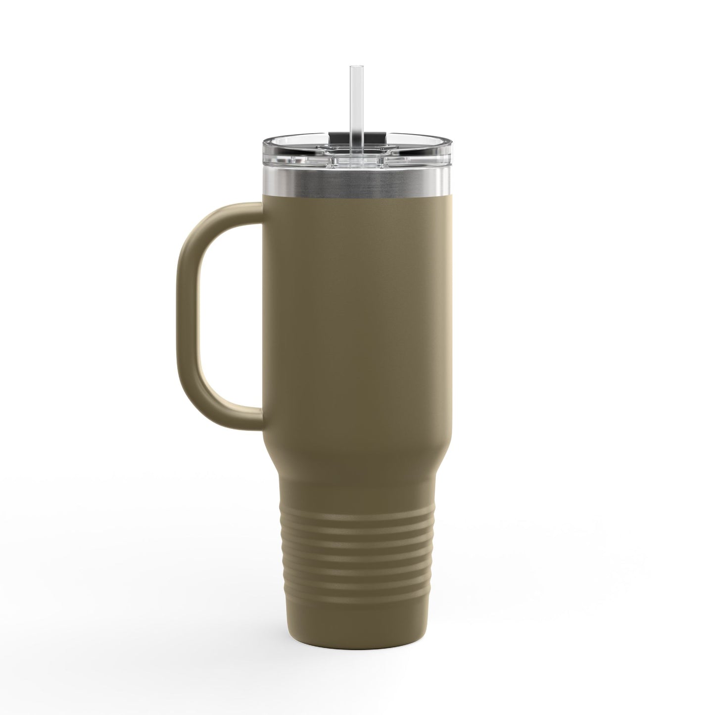 Insulated Travel Mug 40oz – 'in my own lane.' Red Stainless Tumbler with Straw & Handle