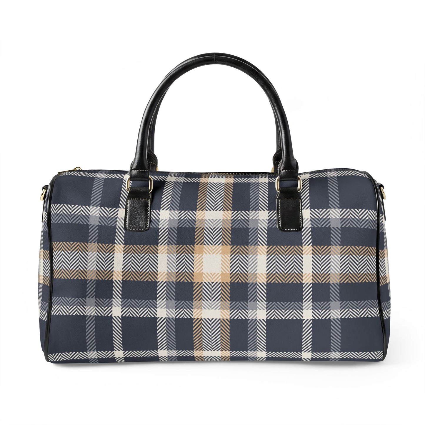 Gold and Blue Vegan Leather Travel Bag — Weekend Duffle