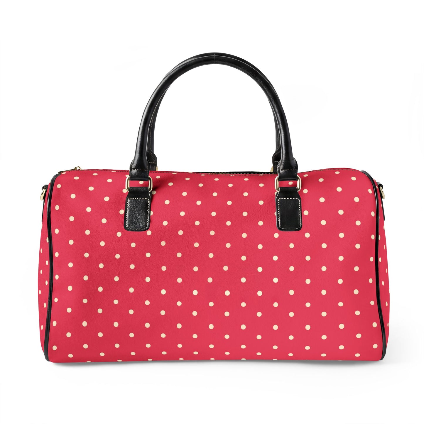 Pink Polka Dot Weekender Bag | Stylish Carry-On Travel Duffel for Women