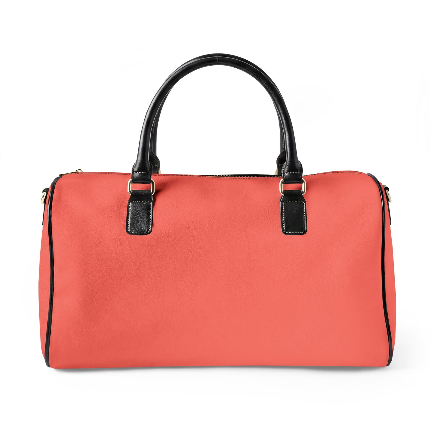 Peach Vegan Leather Travel Bag — Weekend Duffle