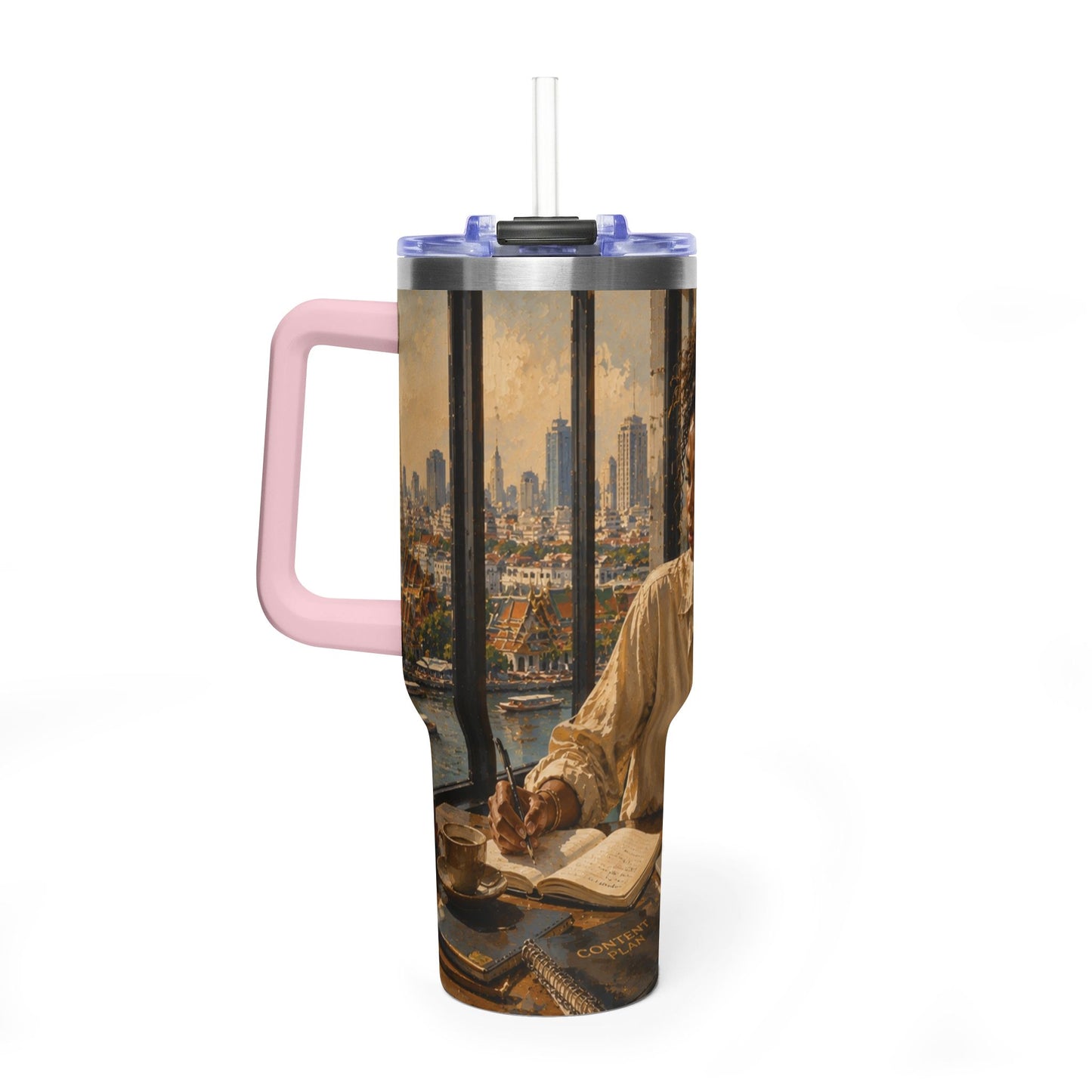 Postcards and Passports 40 oz Stainless Steel Tumbler - Water Bottle