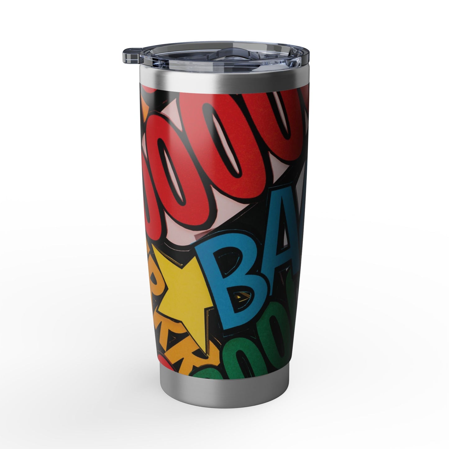 Pop Art Stainless Steel Tumbler | Colorful Graffiti Travel Cup | Bold Insulated Coffee Tumbler
