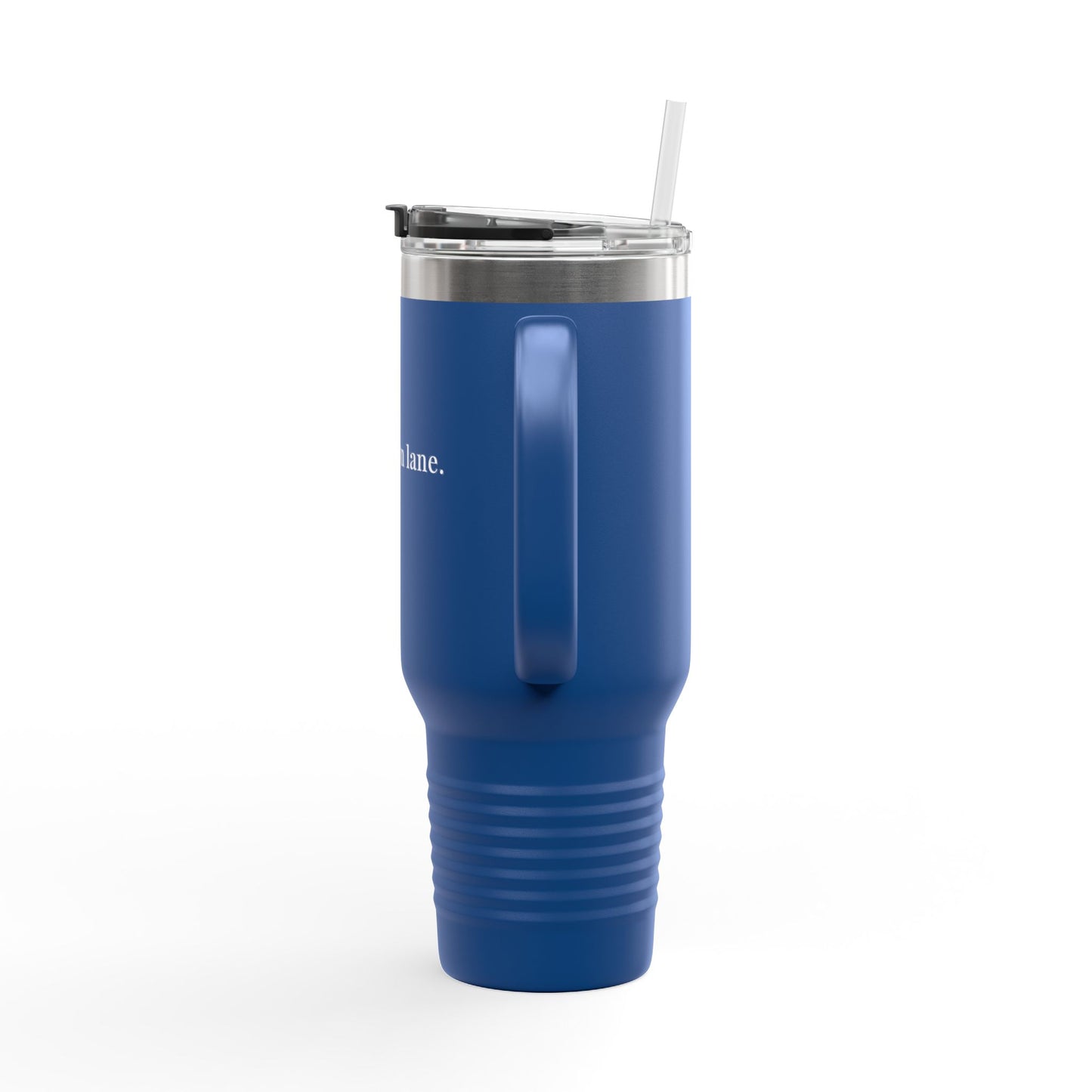 Insulated Travel Mug 40oz – 'in my own lane.' Red Stainless Tumbler with Straw & Handle