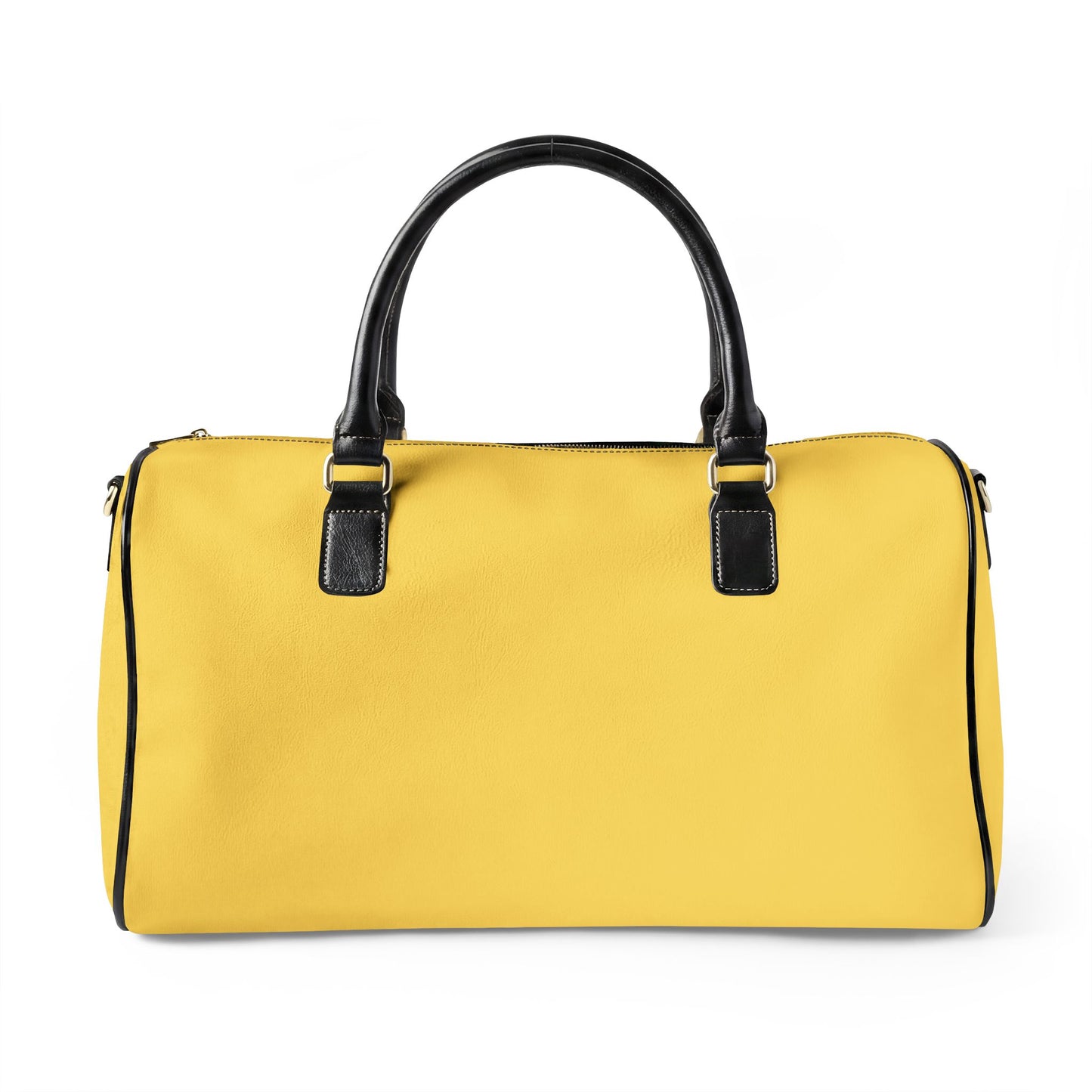 Yellow Vegan Leather Travel Bag — Weekend Duffle