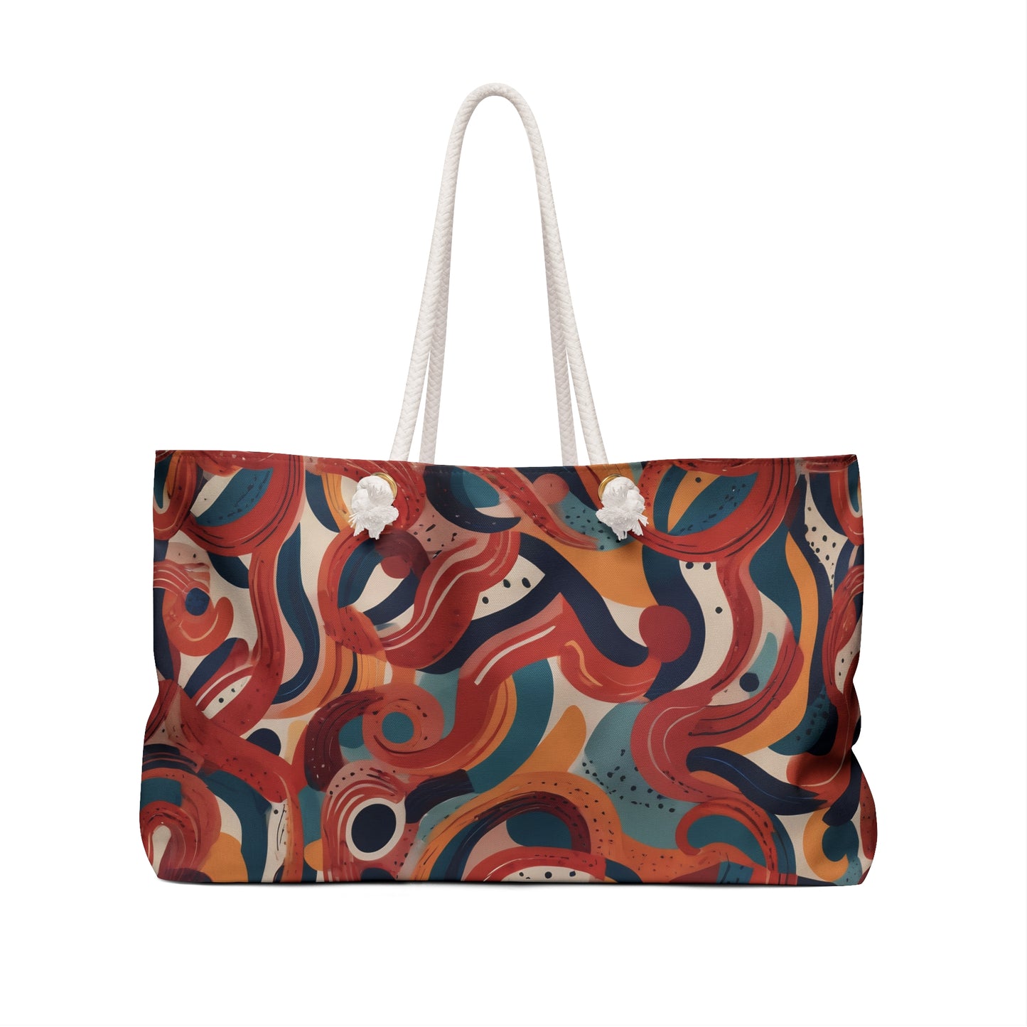 Red Swirl Weekender Bag – Spacious Travel Tote for Weekend Getaways