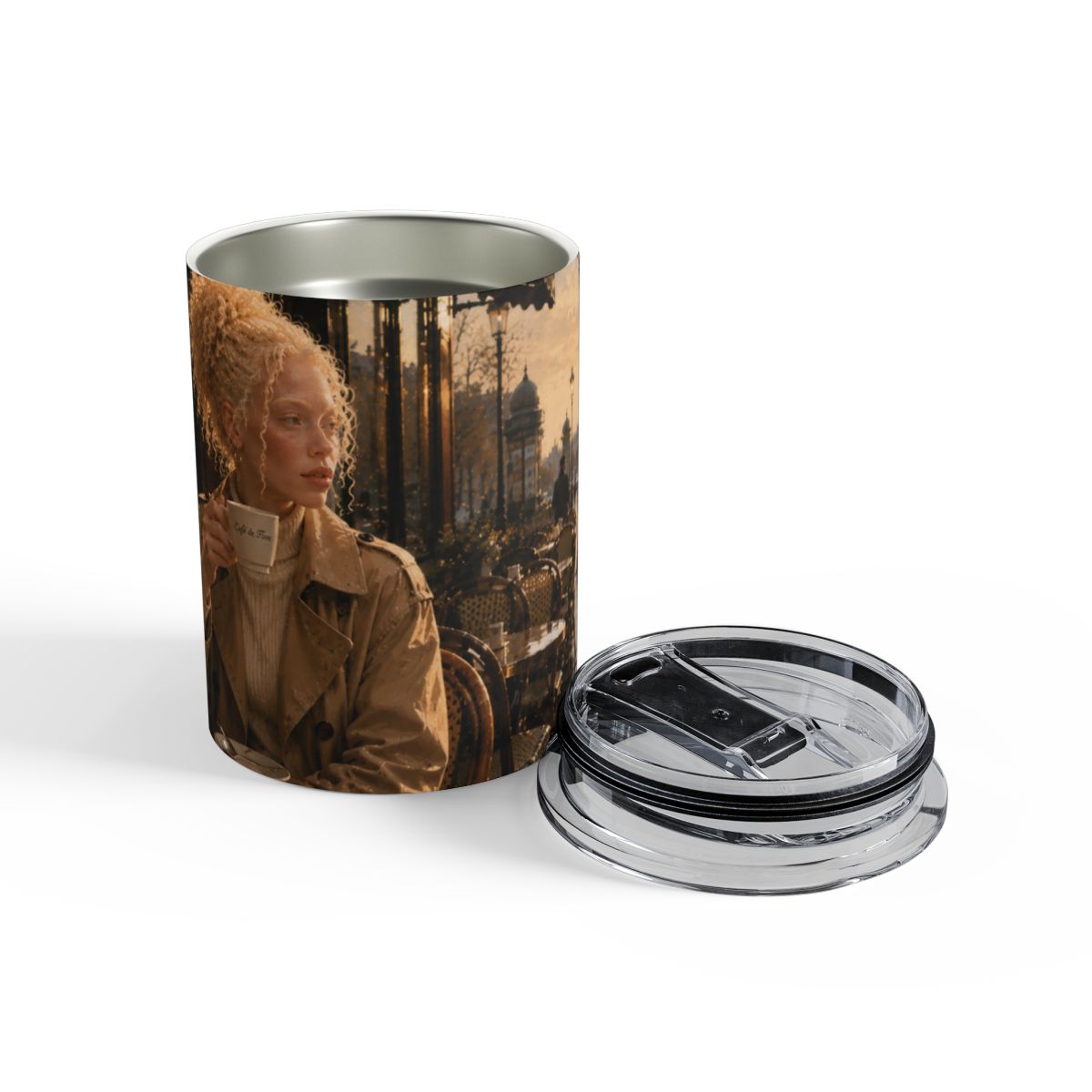 Postcards & Passports Collection-  Paris Stroll Edition- 10 oz stainless steel coffee cup