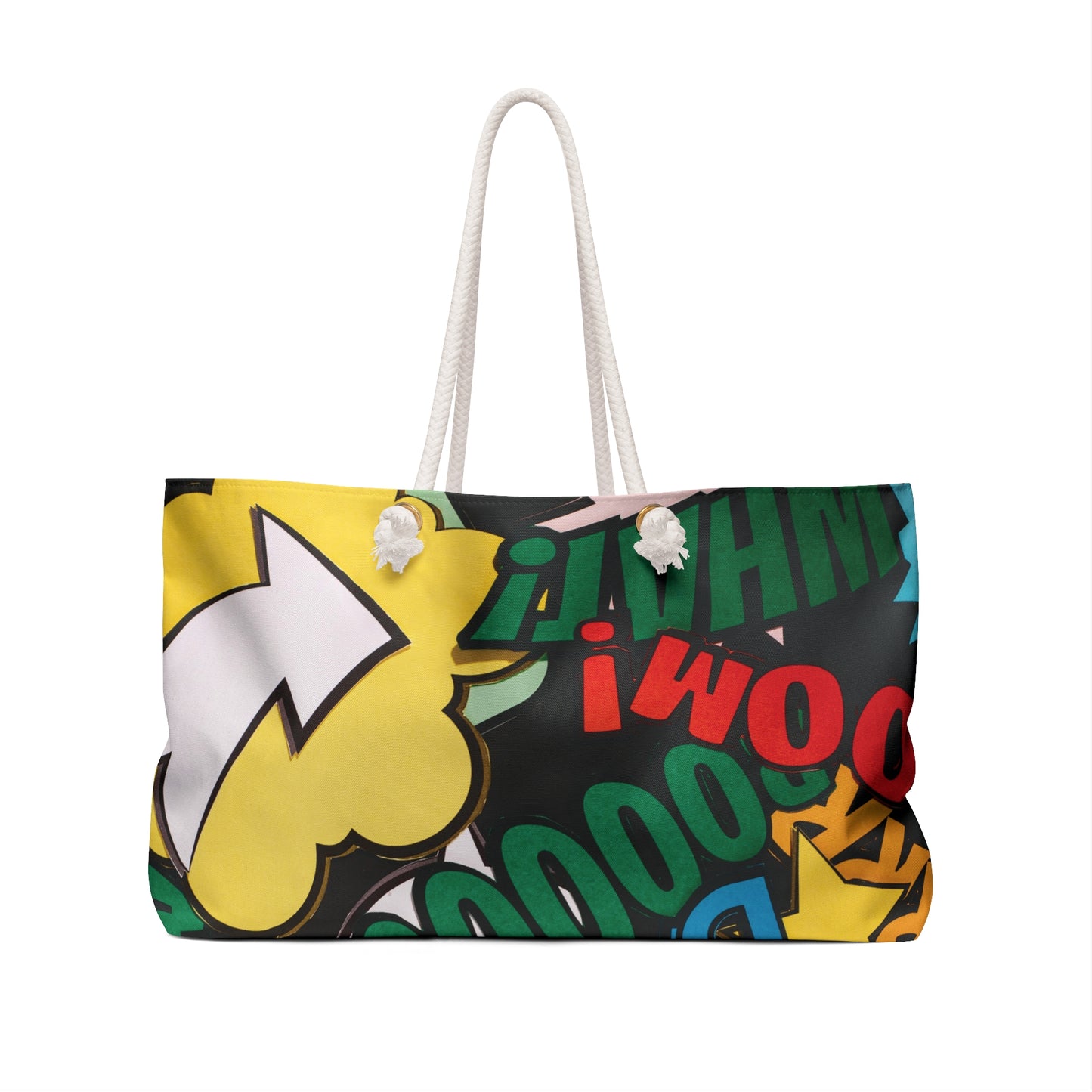 Comic Pop Art Beach Tote Bag | Colorful Statement Travel Tote | Fun Graphic Vacation Bag | Elias James