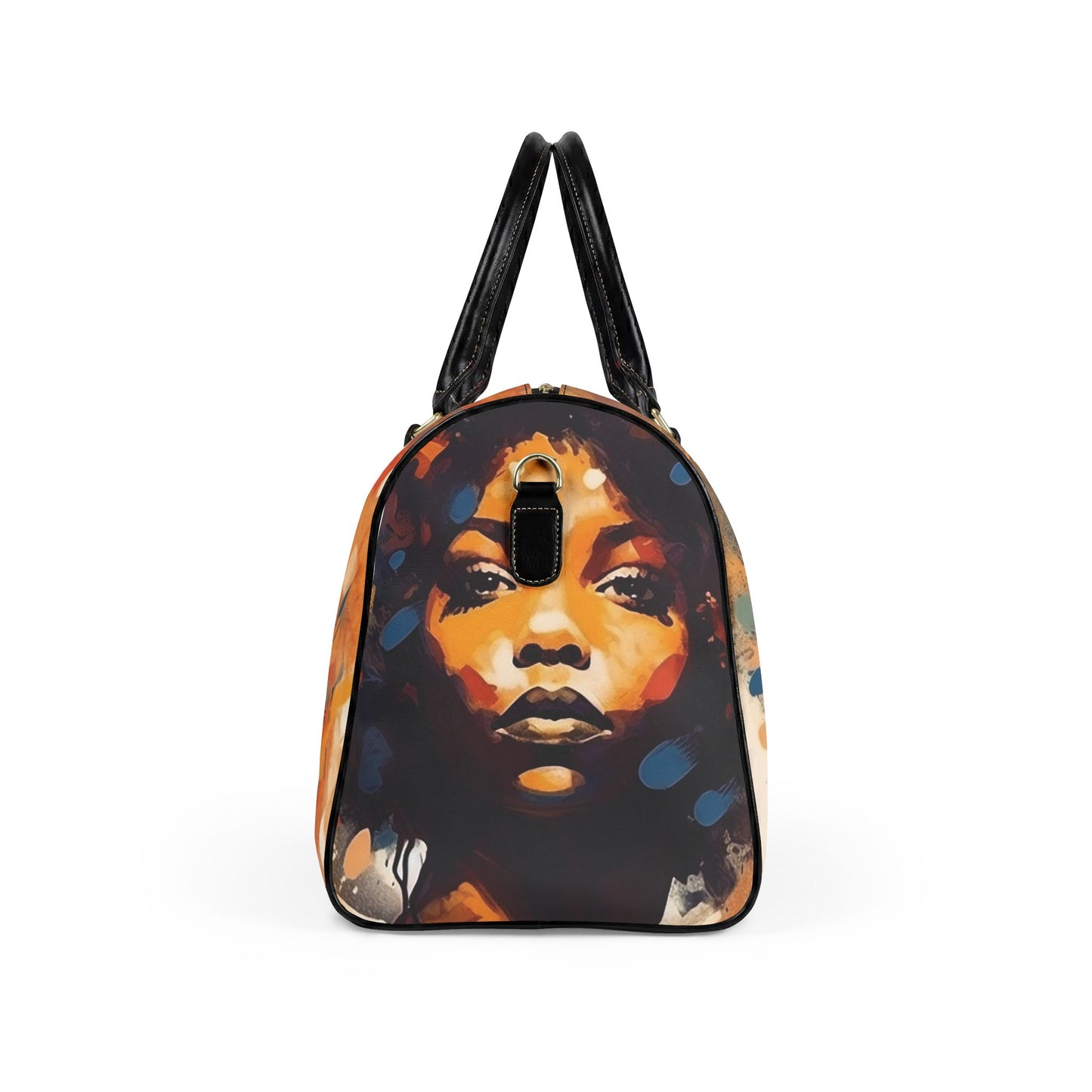 Afro Art Travel Bag | Vegan Leather Weekender Duffel with Statement Print (Carry-On, Gym, Overnight Bag)