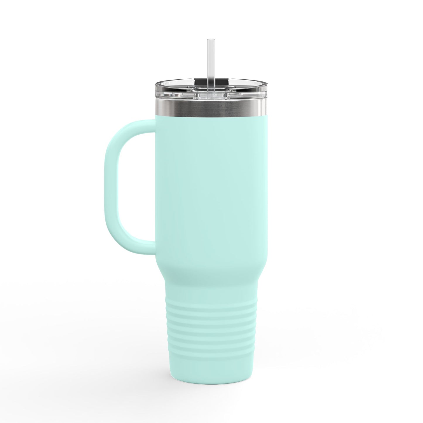 Insulated Travel Mug 40oz – 'in my own lane.' Red Stainless Tumbler with Straw & Handle