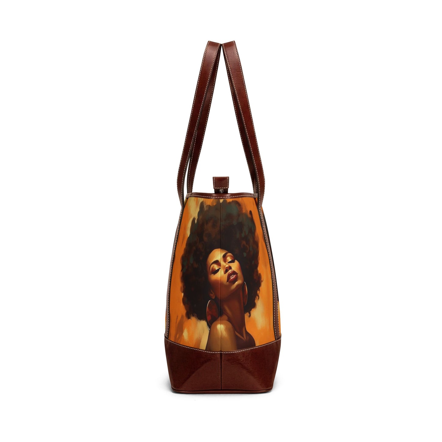 Crowned Essence Tote Bag – Golden Glow Edition | Afro Art Fashion Tote for Women