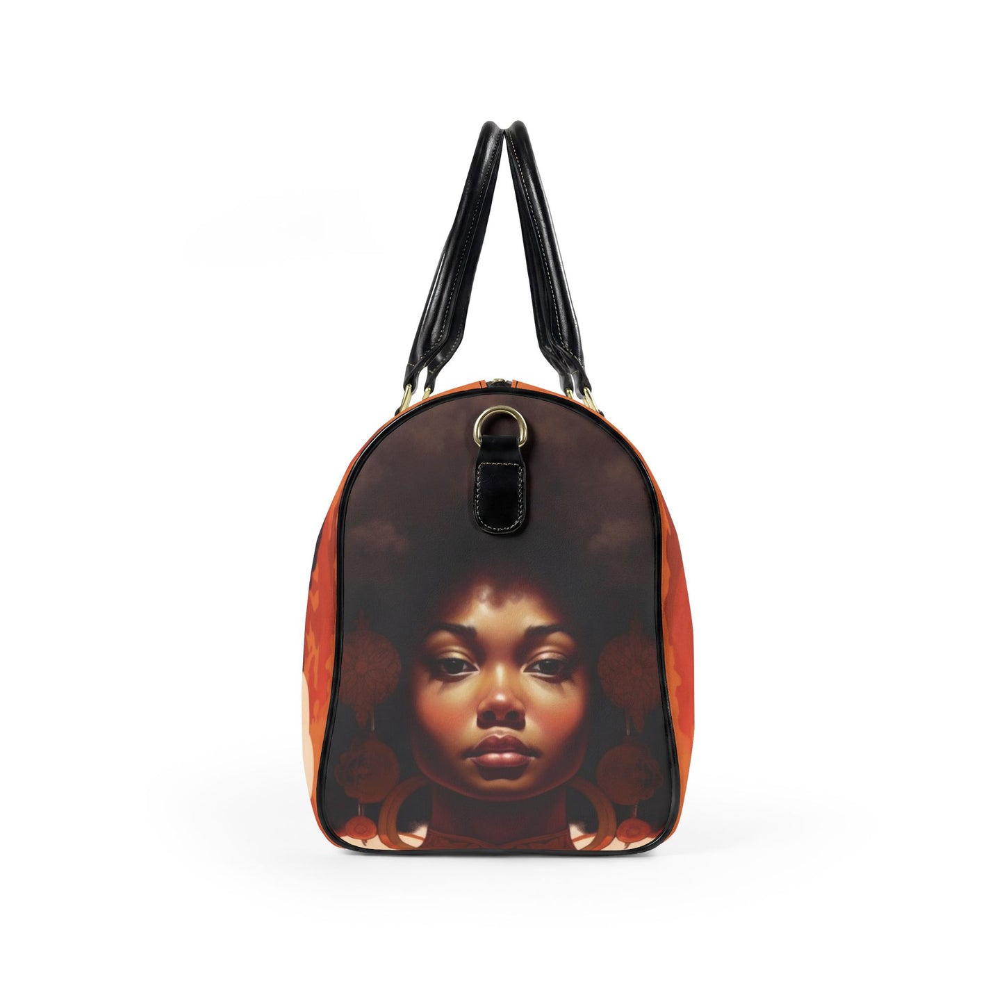 Afro Art Travel Bag | Vegan Leather Weekender Duffel with Statement Print (Carry-On, Gym, Overnight Bag)