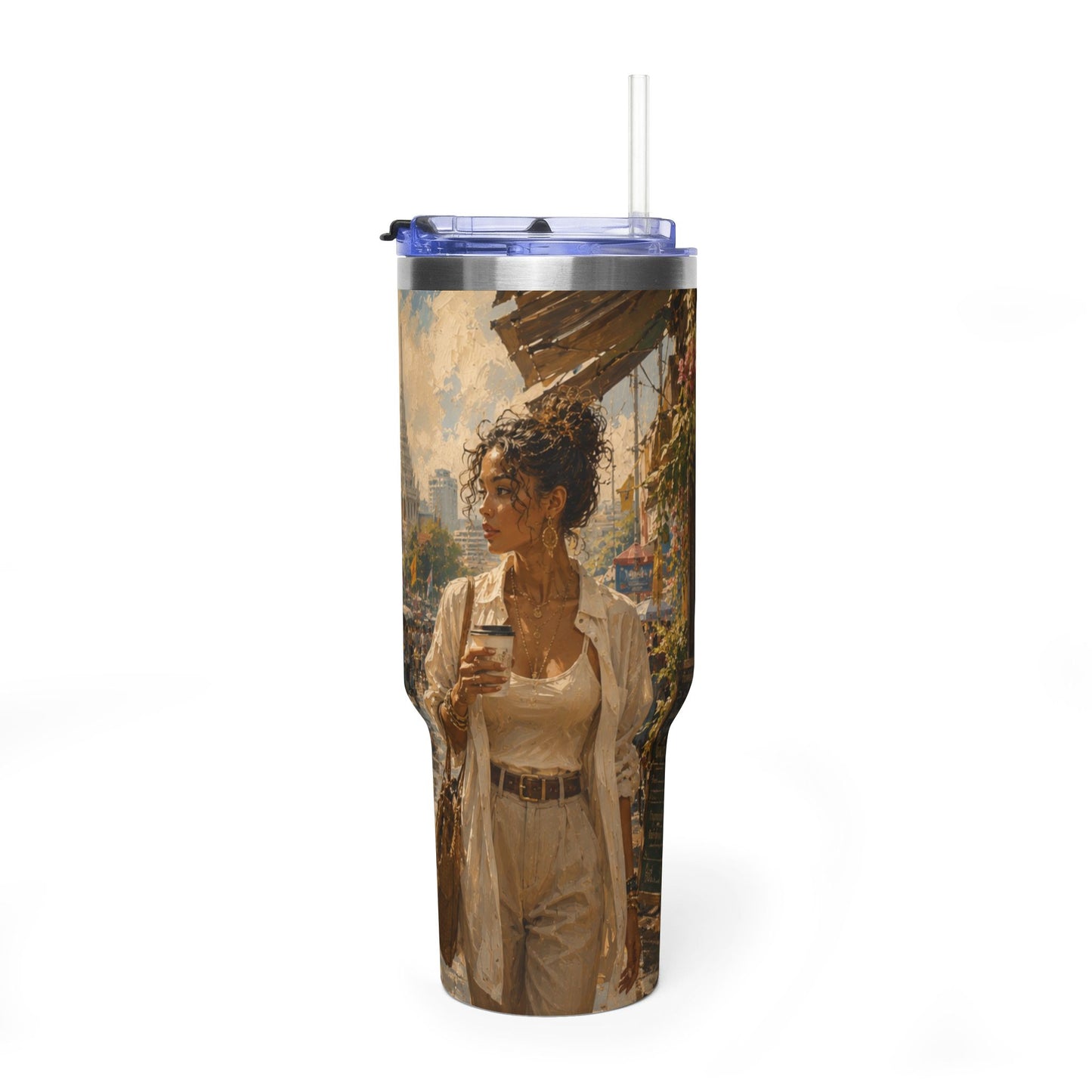 Postcards and Passports 40 oz Stainless Steel Tumbler - Water Bottle