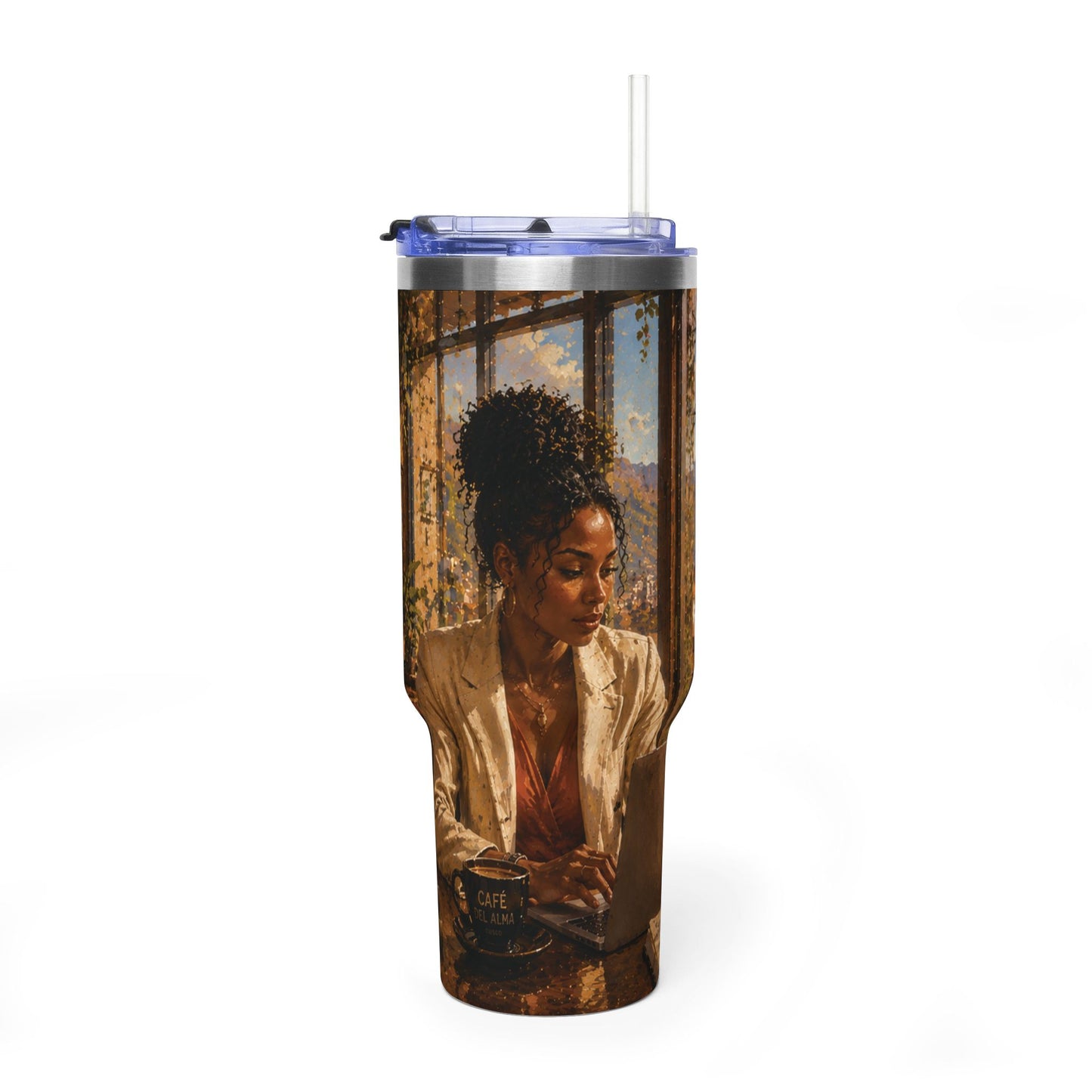 Postcards and Passports 40 oz Stainless Steel Tumbler - Water Bottle