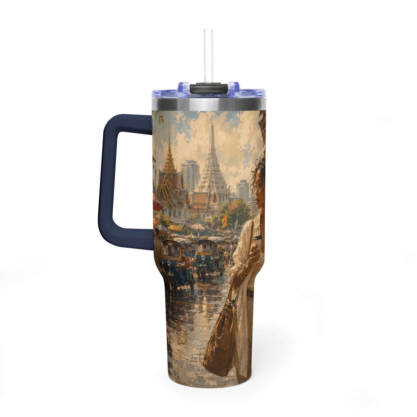 Postcards and Passports 40 oz Stainless Steel Tumbler - Water Bottle