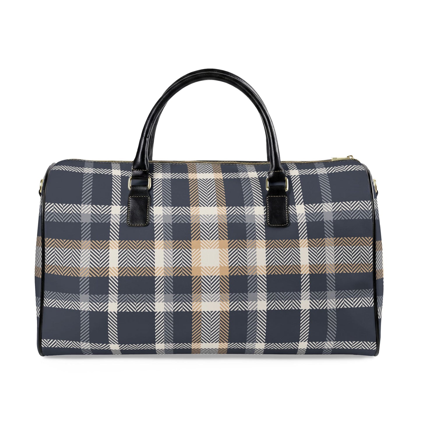 Gold and Blue Vegan Leather Travel Bag — Weekend Duffle