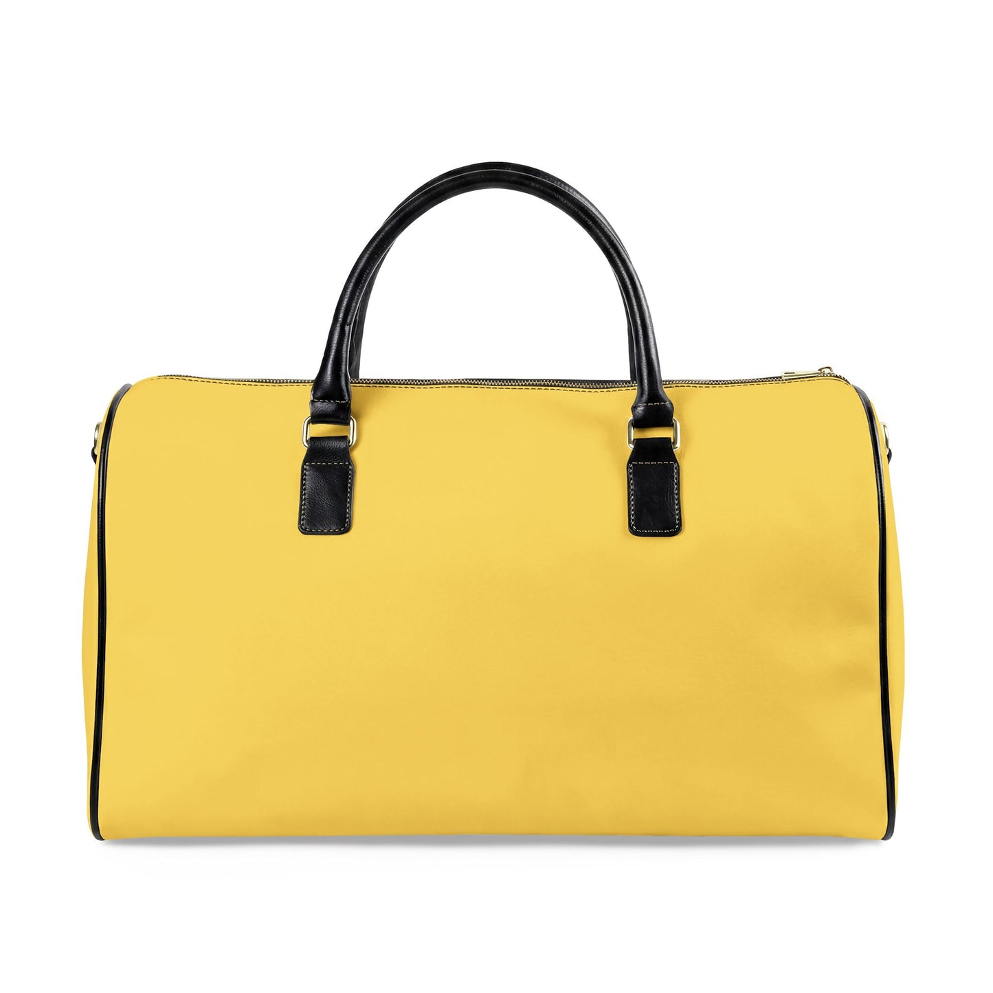 Yellow Vegan Leather Travel Bag — Weekend Duffle