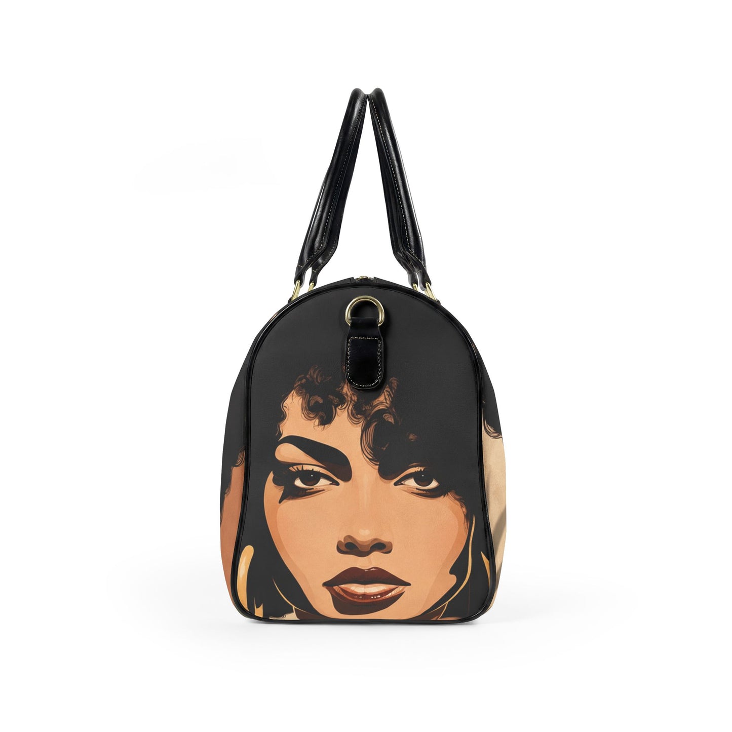 Afro Art Travel Bag | Vegan Leather Weekender Duffel with Statement Print (Carry-On, Gym, Overnight Bag)