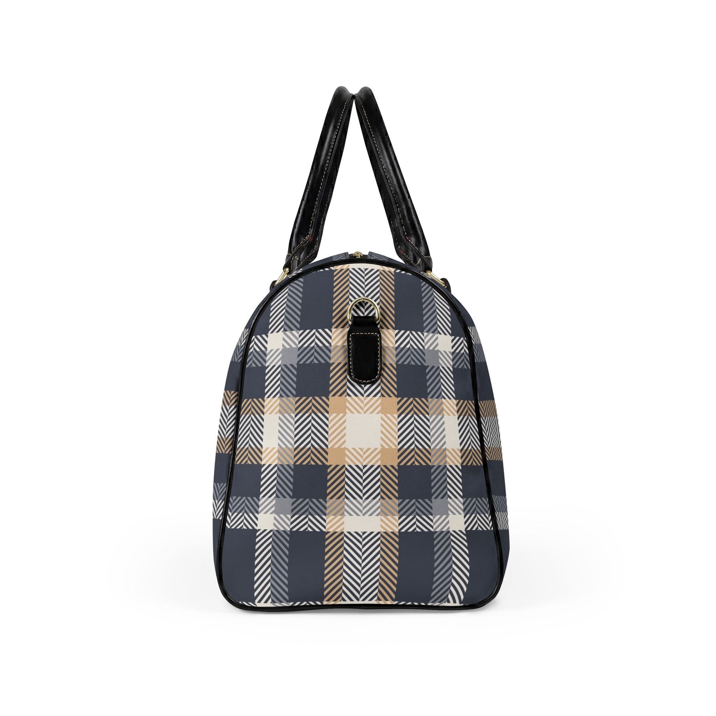 Gold and Blue Vegan Leather Travel Bag — Weekend Duffle
