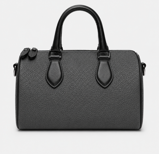 Mini Nappa Leather Barrel Bag | Custom Genuine Leather Mini Duffle Purse