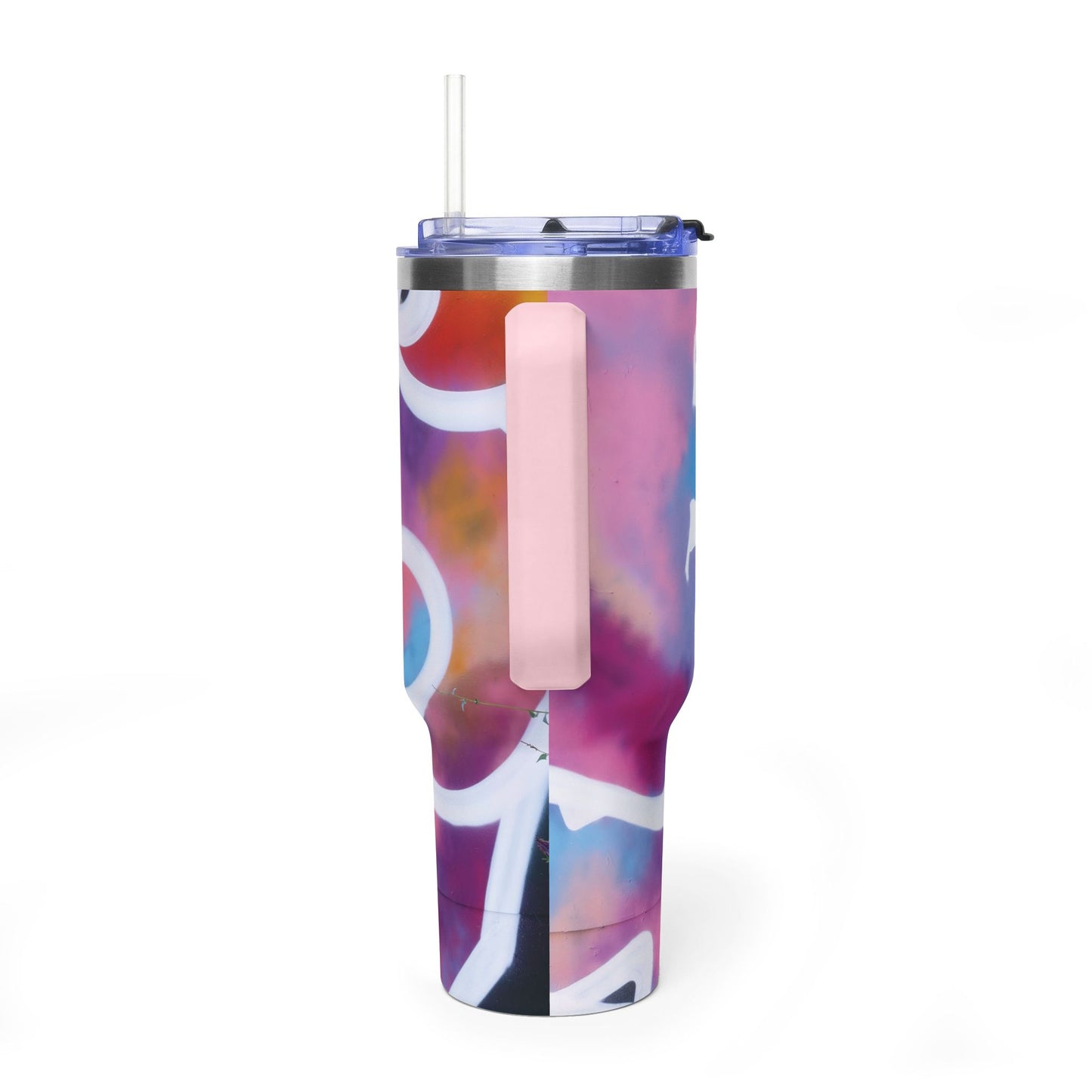 40 oz. Swirl Pattern Thermal Tumbler  Red Retro Abstract Travel Cup