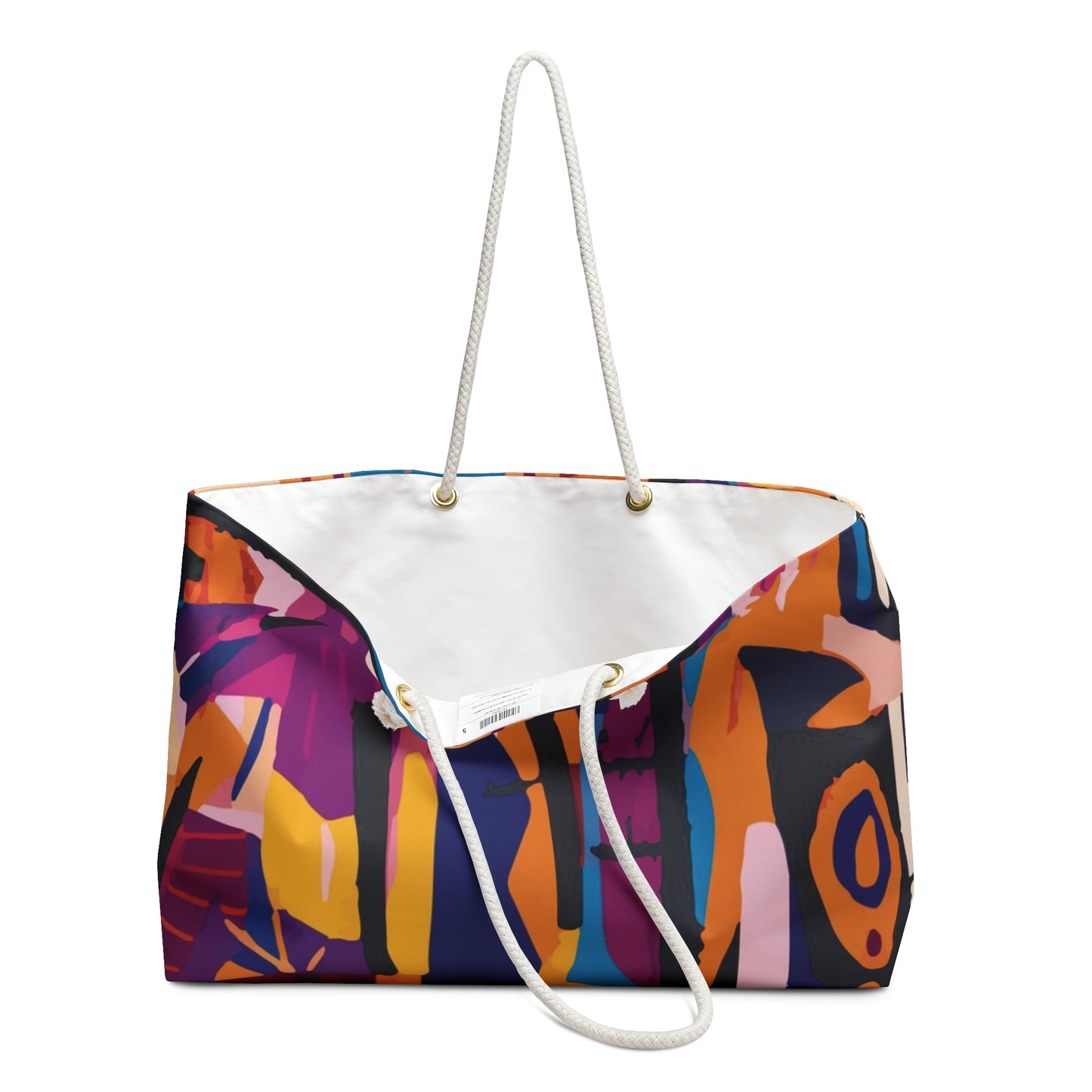 Abstract Art Beach Tote Bag | Colorful Oversized Travel Tote | Modern Statement Shoulder Bag for Women