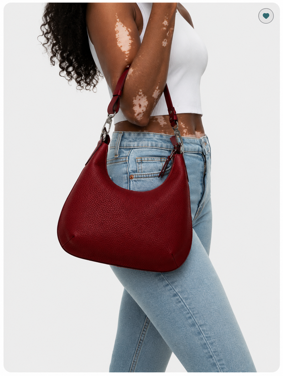 Mini Burgundy Nappa Leather Hobo Bag | Soft Slouch Shoulder Purse for Everyday Style