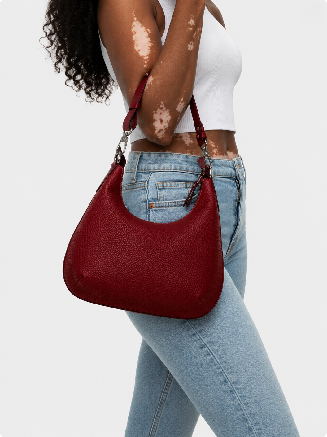 Mini Chocolate Nappa Leather Hobo Bag | Soft Slouch Shoulder Purse for Every day