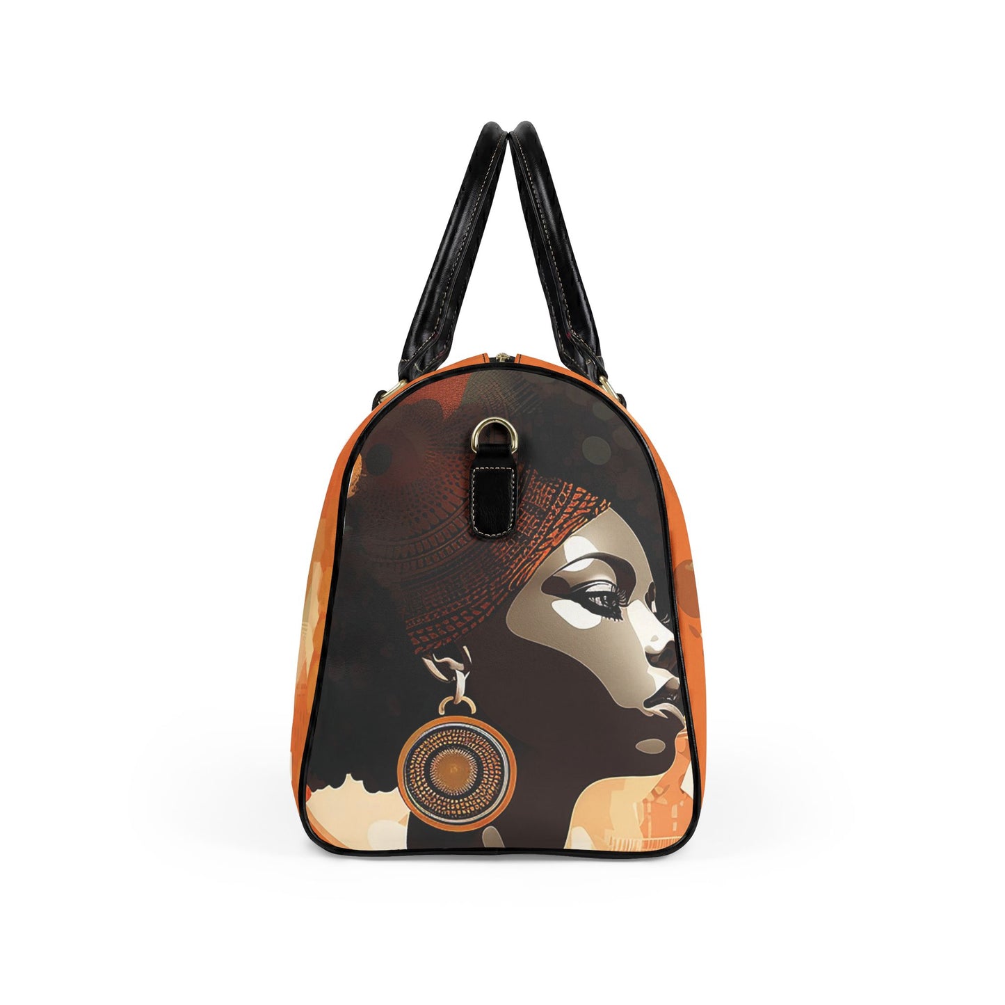 Afro Art Travel Bag | Vegan Leather Weekender Duffel with Statement Print (Carry-On, Gym, Overnight Bag)
