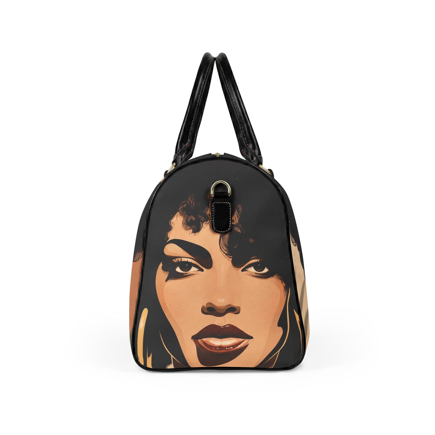 Afro Art Travel Bag | Vegan Leather Weekender Duffel with Statement Print (Carry-On, Gym, Overnight Bag)