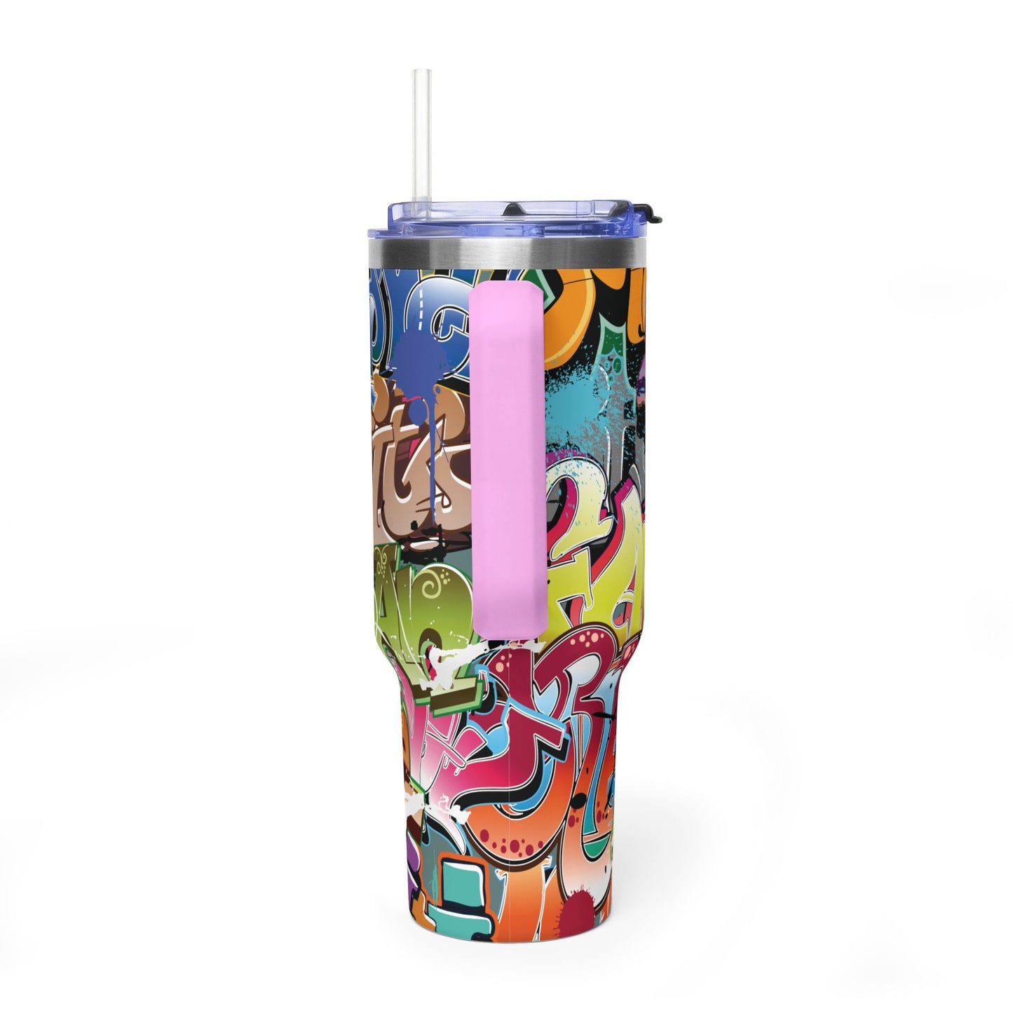 40 oz. Swirl Pattern Thermal Tumbler  Red Retro Abstract Travel Cup