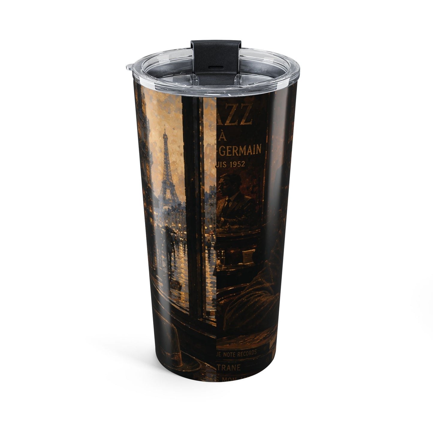 Postcards & Passports Collection – 20 oz Stainless Steel Tumbler — Cozy Autumn City Girl Travel Mug