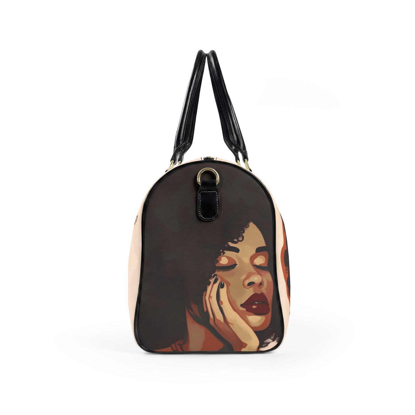 Afro Art Travel Bag | Vegan Leather Weekender Duffel with Statement Print (Carry-On, Gym, Overnight Bag)