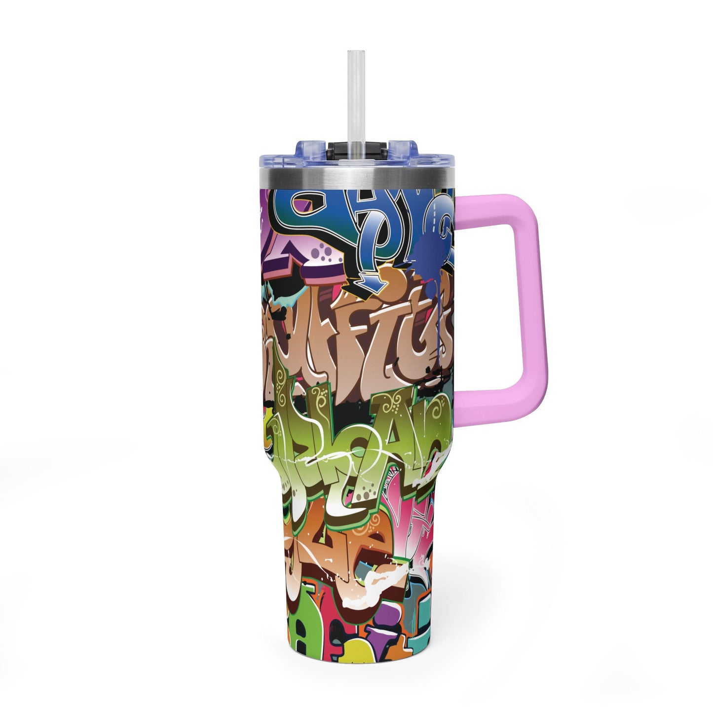 40 oz. Swirl Pattern Thermal Tumbler  Red Retro Abstract Travel Cup