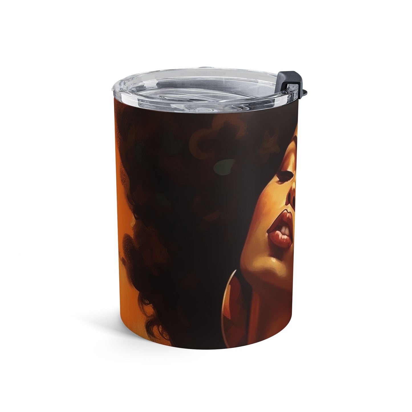 10oz Art Tumbler — Afrocentric Colorful Portrait Travel Mug