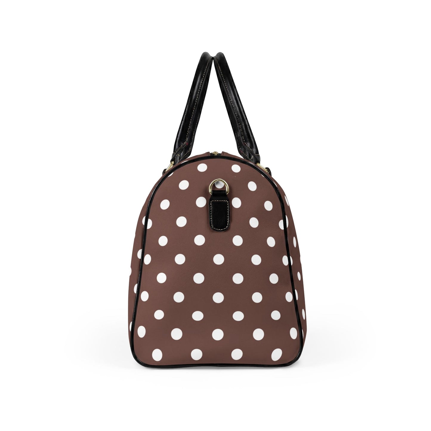 Brown Polka Dot Weekender Bag | Chic Overnight Travel Duffel | Minimalist Retro Travel Bag for Women