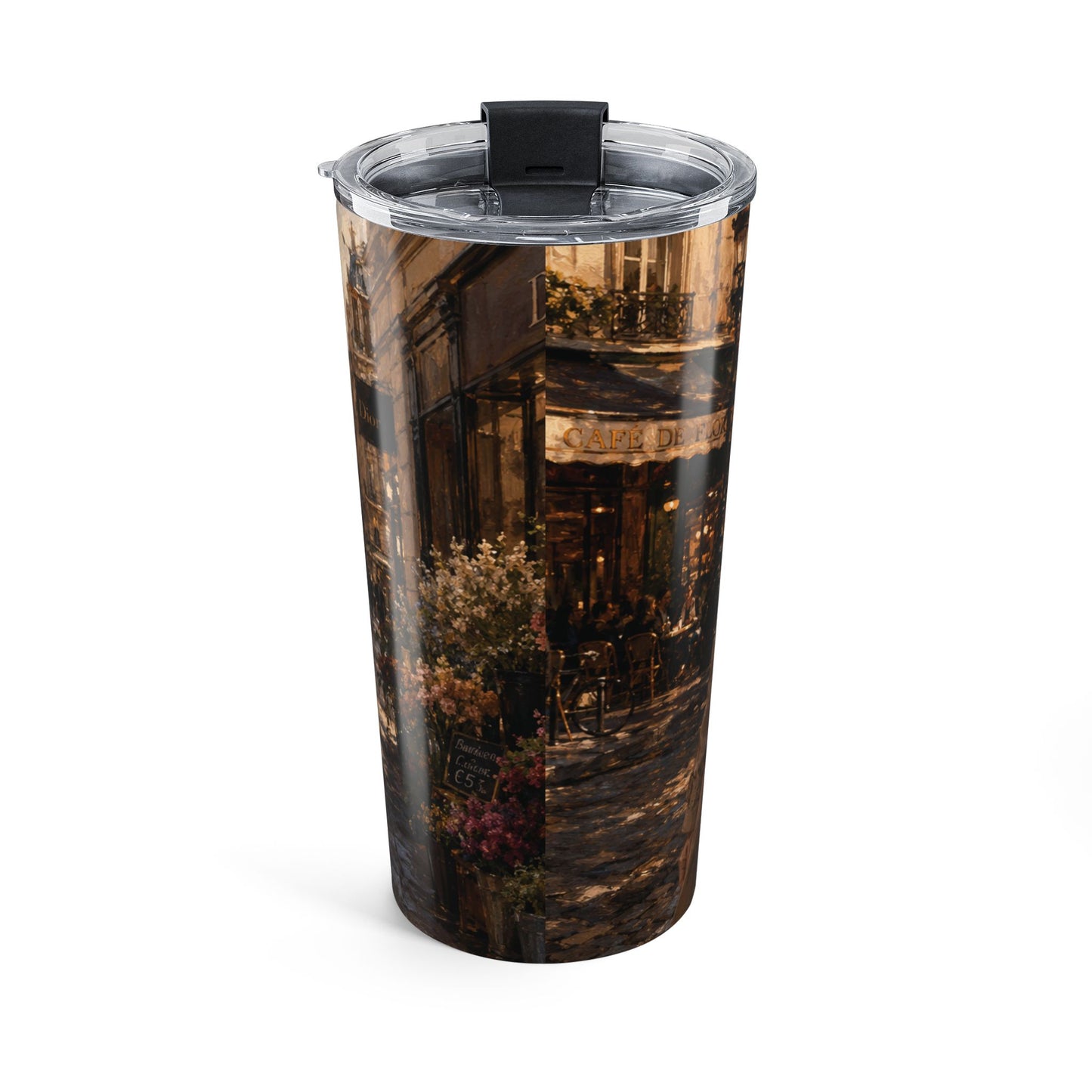Postcards & Passports Travel Tumbler – Paris Stroll Edition - 20 oz Stainless Steel Coffee Tumbler