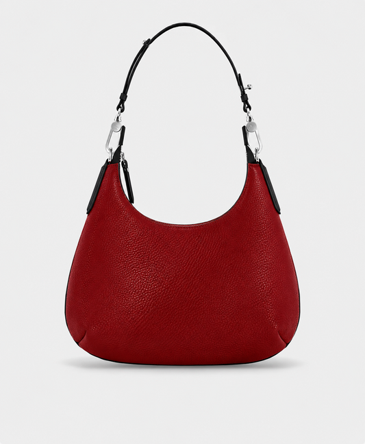 Mini Burgundy Nappa Leather Hobo Bag | Soft Slouch Shoulder Purse for Everyday Style